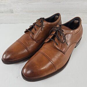 COLE HAAN HARRISON GRAND OS CAP TOE DERBY SHOES IN BRITISH TAN MEN'S SIZE 12 M.